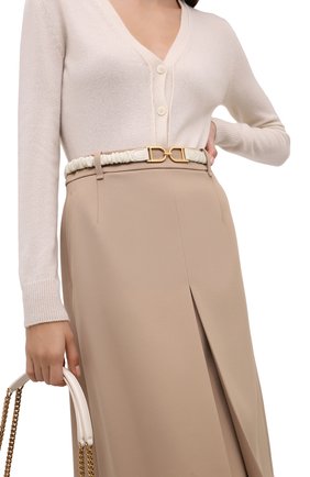 Женский кожаный пояс JIL SANDER кремвого цвета по цене 45700 руб., арт. JSWT800436-WTS01045 | Фото 2 Женский кожаный пояс JIL SANDER кремвого цвета, арт. JSWT800436-WTS01045 | Фото 2 (Кросс-КТ: Тонкие)