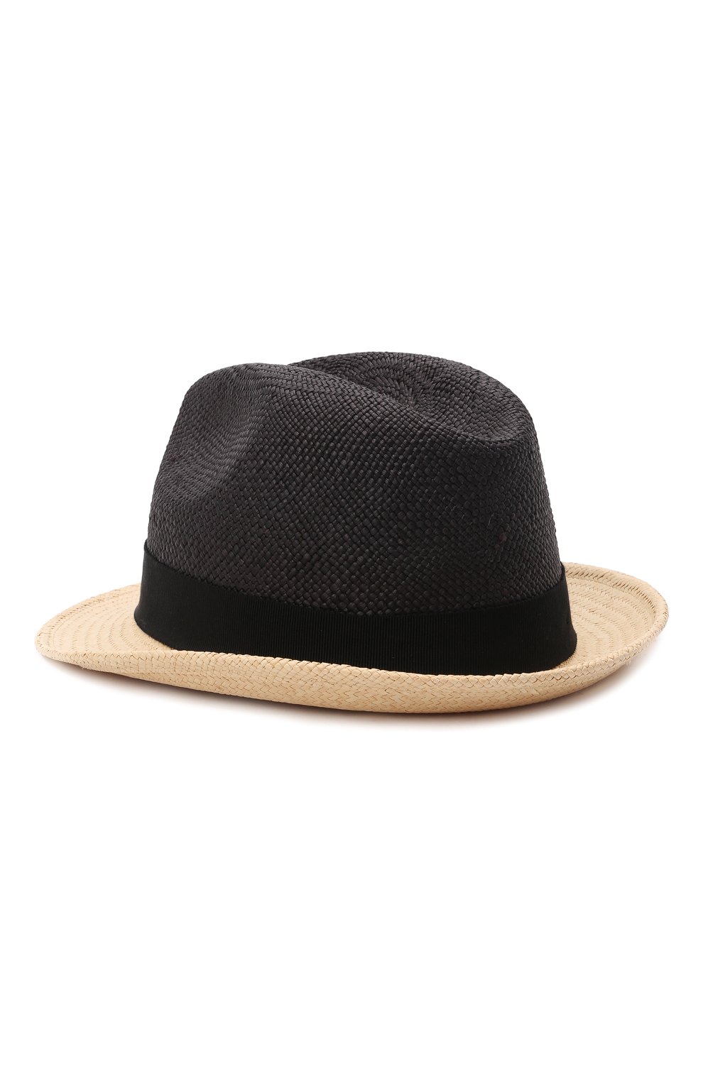 Мужская шляпа PRADA черного цвета, арт. 2HC046-2BDQ-F0889 | Фото 3 (Материал: Растительное волокно)
