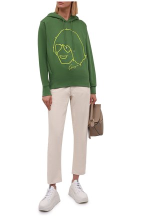 Женский хлопковое худи KENZO зеленого цвета по цене 29750 руб., арт. FB62SW8794ML | Фото 2 Женский хлопковое худи KENZO зеленого цвета, арт. FB62SW8794ML | Фото 2 (Материал внешний: Хлопок; Длина (для топов): Стандартные; Рукава: Длинные; Женское Кросс-КТ: Худи-одежда; Стили: Спорт-шик)