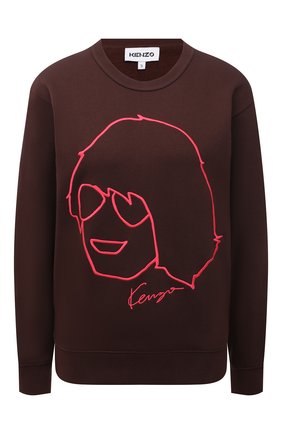 Женский хлопковый свитшот KENZO коричневого цвета по цене 22200 руб., арт. FB62SW8354ML | Фото 1 Женский хлопковый свитшот KENZO коричневого цвета, арт. FB62SW8354ML | Фото 1 (Длина (для топов): Стандартные; Материал внешний: Хлопок; Рукава: Длинные; Женское Кросс-КТ: Свитшот-одежда; Стили: Спорт-шик)
