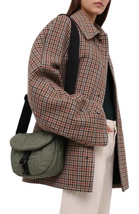 Женская сумка arctik KENZO хаки цвета по цене 23650 руб., арт. FB52SA008F08 | Фото 2 Женская сумка arctik KENZO хаки цвета, арт. FB52SA008F08 | Фото 2 (Материал: Текстиль; Сумки-технические: Сумки через плечо; Размер: small; Ремень/цепочка: На ремешке)