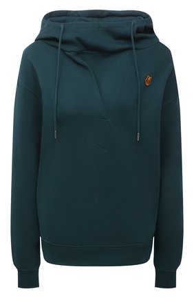 Женский хлопковое худи KENZO бирюзового цвета по цене 29750 руб., арт. FA62SW6614M0 | Фото 1 Женский хлопковое худи KENZO бирюзового цвета, арт. FA62SW6614M0 | Фото 1 (Материал внешний: Хлопок; Женское Кросс-КТ: Худи-одежда; Рукава: Длинные; Длина (для топов): Стандартные; Стили: Спорт-шик)