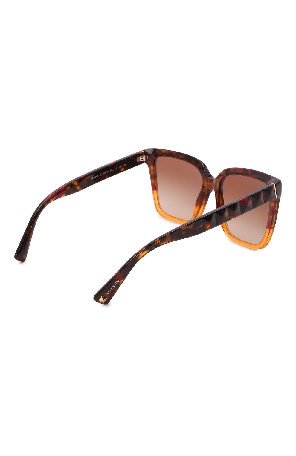 Женские солнцезащ итные очки VALENTINO коричневого цвета, арт. 4098-519013 | Фото 4 (Тип очков: С/з; Очки форма: Квадратные; Оптика Гендер: оптика-женское)