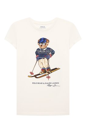 Детская хлопковая футболка POLO RALPH LAUREN кремвого цвета по цене 3805 руб., арт. 312853435 | Фото 1 Детская хлопковая футболка POLO RALPH LAUREN кремвого цвета, арт. 312853435 | Фото 1 (Рукава: Короткие; Материал внешний: Хлопок)