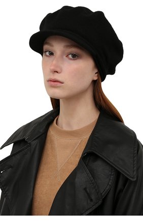 Женская кепка violli CANOE черного цвета, арт. 4706210 | Фото 2 (Материал: Шерсть, Синтетический материал, Текстиль)
