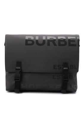 Мужская текстильная сумка lock BURBERRY серого цвета, арт. 8043704 | Фото 1 (Ремень/цепочка: На ремешке; Материал: Текстиль; Размер: medium)