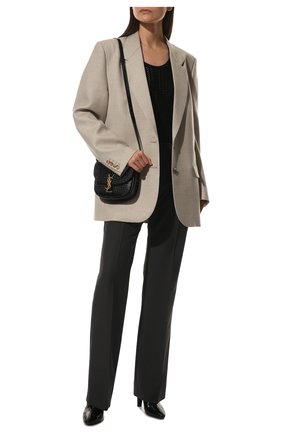 Женские ботильоны SAINT LAURENT черного цвета по цене 86800 руб., арт. 670757/26000 | Фото 2 Женские ботильоны SAINT LAURENT черного цвета, арт. 670757/26000 | Фото 2 (Материал внутренний: Натуральная кожа; Каблук высота: Высокий; Материал внешний: Текстиль; Подошва: Плоская; Каблук тип: Устойчивый)