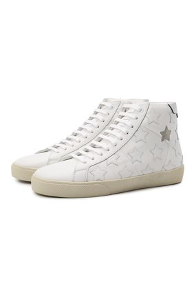 Женские кожаные кеды sl/06 SAINT LAURENT белого цвета по цене 51950 руб., арт. 672909/00ND0 | Фото 1 Женские кожаные кеды sl/06 SAINT LAURENT белого цвета, арт. 672909/00ND0 | Фото 1 (Подошва: Платформа; Материал внутренний: Натуральная кожа; Кросс-КТ: хайтопы)