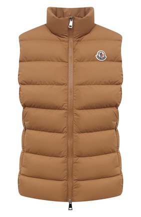 Женский пуховый жилет ghany MONCLER бежевого цвета по цене 64300 руб., арт. G2-093-1A525-00-595A2 | Фото 1 Женский пуховый жилет ghany MONCLER бежевого цвета, арт. G2-093-1A525-00-595A2 | Фото 1 (Длина (верхняя одежда): Короткие; Материал утеплителя: Пух и перо; Материал внешний: Синтетический материал; Материал подклада: Синтетический материал; Кросс-КТ: Пуховик; Стили: Спорт-шик)