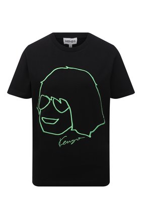 Женская хлопковая футболка KENZO черного цвета по цене 12100 руб., арт. FB62TS6664SB | Фото 1 Женская хлопковая футболка KENZO черного цвета, арт. FB62TS6664SB | Фото 1 (Рукава: Короткие; Материал внешний: Хлопок; Длина (для топов): Стандартные; Женское Кросс-КТ: Футболка-одежда; Принт: С принтом; Стили: Спорт-шик)