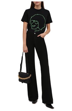 Женская хлопковая футболка KENZO черного цвета по цене 12100 руб., арт. FB62TS6664SB | Фото 2 Женская хлопковая футболка KENZO черного цвета, арт. FB62TS6664SB | Фото 2 (Рукава: Короткие; Материал внешний: Хлопок; Длина (для топов): Стандартные; Женское Кросс-КТ: Футболка-одежда; Принт: С принтом; Стили: Спорт-шик)