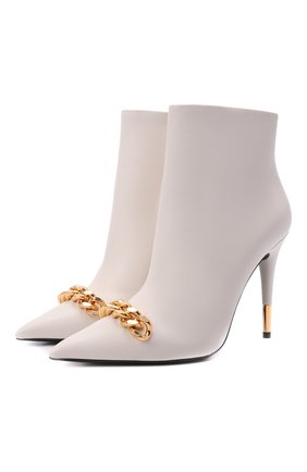 Женские кожаные ботильоны TOM FORD белого цвета по цене 99500 руб., арт. W2993T-LSP002 | Фото 1 Женские кожаные ботильоны TOM FORD белого цвета, арт. W2993T-LSP002 | Фото 1 (Материал внутренний: Натуральная кожа; Каблук тип: Шпилька; Каблук высота: Высокий; Подошва: Плоская)