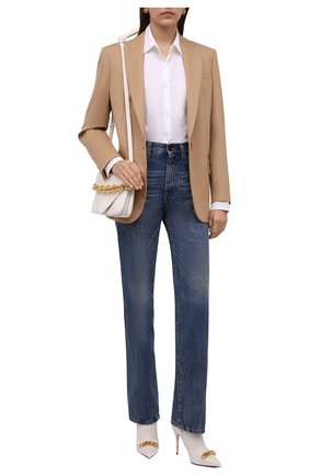 Женские кожаные ботильоны TOM FORD белого цвета по цене 99500 руб., арт. W2993T-LSP002 | Фото 2 Женские кожаные ботильоны TOM FORD белого цвета, арт. W2993T-LSP002 | Фото 2 (Материал внутренний: Натуральная кожа; Каблук тип: Шпилька; Каблук высота: Высокий; Подошва: Плоская)
