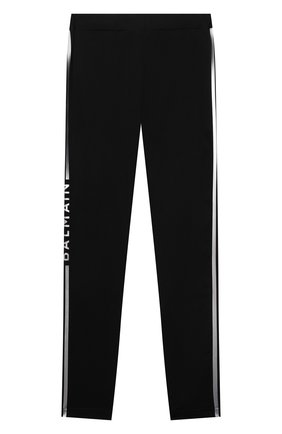 Детские хлопковые леггинсы BALMAIN черного цвета по цене 16750 руб., арт. 6P6200 | Фото 1 Детские хлопковые леггинсы BALMAIN черного цвета, арт. 6P6200 | Фото 1 (Материал внешний: Хлопок; Случай: Повседневный; Девочки Кросс-КТ: Леггинсы-одежда; Ростовка одежда: 12 лет | 152 см)