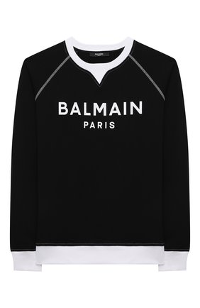 Детский хлопковый свитшот BALMAIN черного цвета по цене 29800 руб., арт. 6P4560 | Фото 1 Детский хлопковый свитшот BALMAIN черного цвета, арт. 6P4560 | Фото 1 (Материал внешний: Хлопок; Рукава: Длинные; Мальчики Кросс-КТ: Свитшот-одежда; Ростовка одежда: 10 - 11 лет | 140 - 146см, 12 лет | 152 см, 13 - 15 лет | 158 см, 16 лет | 164 см, 6 лет | 116 см, 8 лет | 128 см)