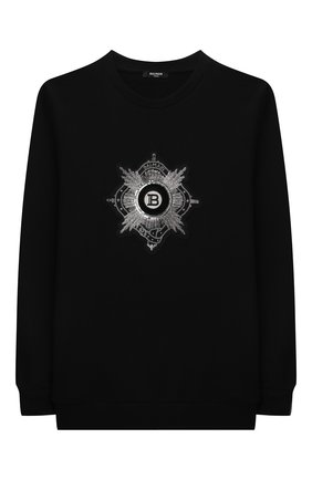 Детский хлопковый свитшот BALMAIN черного цвета по цене 44700 руб., арт. 6P4680 | Фото 1 Детский хлопковый свитшот BALMAIN черного цвета, арт. 6P4680 | Фото 1 (Материал внешний: Хлопок; Рукава: Длинные; Девочки Кросс-КТ: Свитшот-одежда; Ростовка одежда: 10 - 11 лет | 140 - 146см, 12 лет | 152 см, 13 - 15 лет | 158 см, 16 лет | 164 см, 8 лет | 128 см)