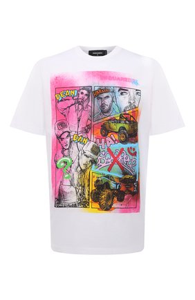 Мужская хлопковая футболка DSQUARED2 белого цвета по цене 29050 руб., арт. S71GD1102/S23009 | Фото 1 Мужская хлопковая футболка DSQUARED2 белого цвета, арт. S71GD1102/S23009 | Фото 1 (Материал внешний: Хлопок; Рукава: Короткие; Длина (для топов): Стандартные; Принт: С принтом; Стили: Гранж)