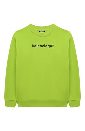 Детский хлопковый свитшот BALENCIAGA зеленого цвета по цене 17600 руб., арт. 682146/TLV78 | Фото 1 Детский хлопковый свитшот BALENCIAGA зеленого цвета, арт. 682146/TLV78 | Фото 1 (Материал внешний: Хлопок; Рукава: Длинные; Девочки Кросс-КТ: Толстовка-одежда)