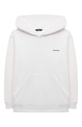 Детский хлопковое худи BALENCIAGA белого цвета по цене 23100 руб., арт. 682145/TLV84 | Фото 1 Детский хлопковое худи BALENCIAGA белого цвета, арт. 682145/TLV84 | Фото 1 (Рукава: Длинные; Материал внешний: Хлопок)