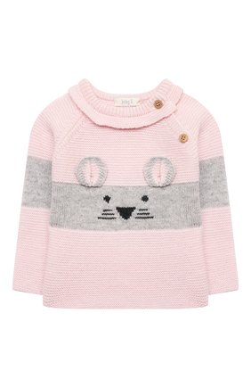 Детский комплект из пуловера и брюк BABY T розового цвета, арт. 21AI150C/1M-12M | Фото 2 (Рукава: Длинные; Материал внешний: Шерсть; Кросс-КТ НВ: Костюм)