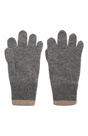 Детские кашемировые перчатки BRUNELLO CUCINELLI серого цвета, арт. B22M90100A | Фото 2 (Материал: Кашемир, Шерсть, Текстиль)