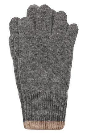 Детские кашемировые перчатки BRUNELLO CUCINELLI серого цвета, арт. B22M90100C | Фото 1 (Материал: Кашемир, Шерсть, Текстиль)