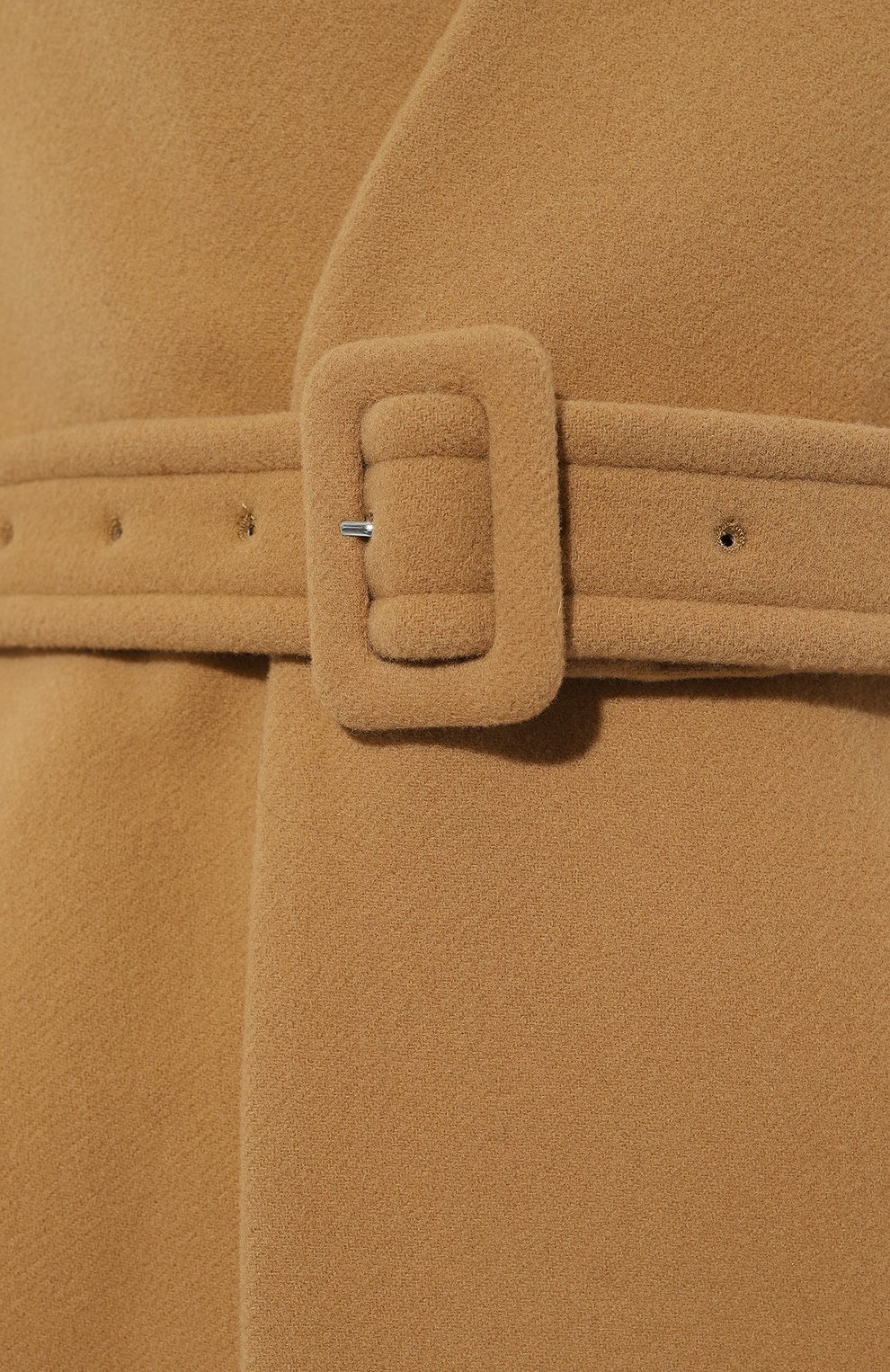 Женское шерстяное пальто DRIES VAN NOTEN бежевого цвета, арт. 212-010280-3271 | Фото 5 (Материал внешний: Шерсть; Рукава: Длинные; Длина (верхняя одежда): До колена; 1-2-бортные: Однобортные; Материал подклада: Хлопок; Стили: Кэжуэл)