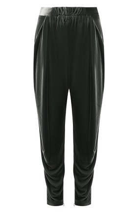 Женские брюки из вискозы и шелка GIORGIO ARMANI зеленого цвета по цене 212500 руб., арт. 1WHPP0IQ/T01FD | Фото 1 Женские брюки из вискозы и шелка GIORGIO ARMANI зеленого цвета, арт. 1WHPP0IQ/T01FD | Фото 1 (Материал внешний: Вискоза; Длина (брюки, джинсы): Стандартные; Стили: Кэжуэл; Женское Кросс-КТ: Брюки-одежда; Силуэт Ж (брюки и джинсы): Джоггеры)