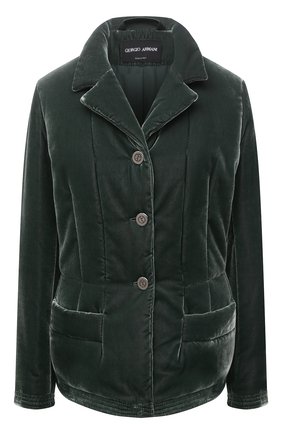 Женский жакет из вискозы и шелка GIORGIO ARMANI зеленого цвета по цене 279500 руб., арт. 1WHGG0PL/T01FD | Фото 1 Женский жакет из вискозы и шелка GIORGIO ARMANI зеленого цвета, арт. 1WHGG0PL/T01FD | Фото 1 (Материал внешний: Вискоза; Длина (для топов): Стандартные; Рукава: Длинные; Материал подклада: Шелк; 1-2-бортные: Однобортные; Женское Кросс-КТ: Жакет-одежда; Случай: Повседневный; Стили: Кэжуэл)