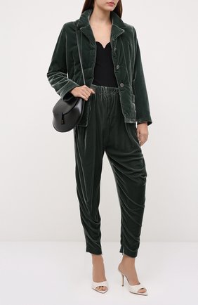 Женский жакет из вискозы и шелка GIORGIO ARMANI зеленого цвета по цене 279500 руб., арт. 1WHGG0PL/T01FD | Фото 2 Женский жакет из вискозы и шелка GIORGIO ARMANI зеленого цвета, арт. 1WHGG0PL/T01FD | Фото 2 (Материал внешний: Вискоза; Длина (для топов): Стандартные; Рукава: Длинные; Материал подклада: Шелк; 1-2-бортные: Однобортные; Женское Кросс-КТ: Жакет-одежда; Случай: Повседневный; Стили: Кэжуэл)