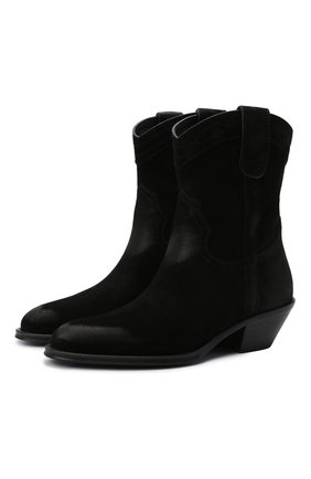 Женские замшевые сапоги SAINT LAURENT черного цвета по цене 86800 руб., арт. 670255/25T00 | Фото 1 Женские замшевые сапоги SAINT LAURENT черного цвета, арт. 670255/25T00 | Фото 1 (Материал внутренний: Натуральная кожа; Подошва: Плоская; Каблук высота: Низкий; Высота голенища: Низкие; Каблук тип: Устойчивый; Материал внешний: Кожа, Замша; Материал утеплителя: Без утеплителя)