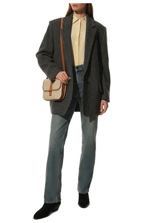Женские замшевые сапоги SAINT LAURENT черного цвета по цене 86800 руб., арт. 670255/25T00 | Фото 2 Женские замшевые сапоги SAINT LAURENT черного цвета, арт. 670255/25T00 | Фото 2 (Материал внутренний: Натуральная кожа; Подошва: Плоская; Каблук высота: Низкий; Высота голенища: Низкие; Каблук тип: Устойчивый; Материал внешний: Кожа, Замша; Материал утеплителя: Без утеплителя)