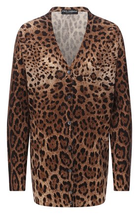 Женский кашемировый кардиган DOLCE & GABBANA леопардового цвета по цене 109500 руб., арт. FX478T/JAHGB | Фото 1 Женский кашемировый кардиган DOLCE & GABBANA леопардового цвета, арт. FX478T/JAHGB | Фото 1 (Рукава: Длинные; Длина (для топов): Удлиненные; Материал внешний: Кашемир, Шерсть; Стили: Кэжуэл; Женское Кросс-КТ: кардиган-трикотаж)