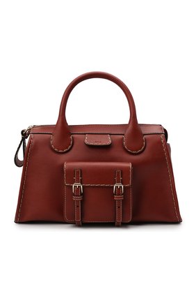Женская сумка edith medium CHLOÉ коричневого цвета, арт. CHC21WS450F43 | Фото 1 (Материал: Натуральная кожа; Ремень/цепочка: На ремешке; Размер: medium; Сумки-технические: Сумки top-handle)