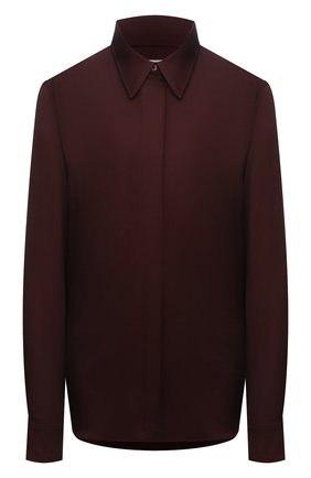 Женская рубашка из вискозы DRIES VAN NOTEN бордового цвета по цене 38350 руб., арт. 212-010759-3159 | Фото 1 Женская рубашка из вискозы DRIES VAN NOTEN бордового цвета, арт. 212-010759-3159 | Фото 1 (Материал внешний: Вискоза; Стили: Гламурный; Принт: Без принта; Женское Кросс-КТ: Рубашка-одежда; Рукава: Длинные; Длина (для топов): Стандартные)