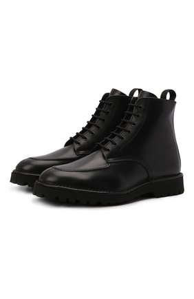 Мужские кожаные ботинки KENZO черного цвета, арт. FB65BT013L59 | Фото 1 (Материал утеплителя: Натуральный мех; Подошва: Плоская; Мужское Кросс-КТ: Ботинки-обувь, зимние ботинки, Байкеры-обувь; Материал внешний: Кожа)