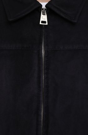 Мужской замшевый бомбер ANDREA CAMPAGNA темно-синего цвета, арт. A3T101/5603 | Фото 5 (Кросс-КТ: Куртка; Материал внешний: Замша, Натуральная кожа; Материал утеплителя: Шерсть; Рукава: Длинные; Принт: Без принта; Мужское Кросс-КТ: Кожа и замша; Длина (верхняя одежда): Короткие; Стили: Кэжуэл)