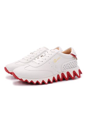 Женские кожаные кроссовки loubishark donna CHRISTIAN LOUBOUTIN кремвого цвета по цене 59950 руб., арт. 3200260/L0UBISHARK D0NNA FLAT | Фото 1 Женские кожаные кроссовки loubishark donna CHRISTIAN LOUBOUTIN кремвого цвета, арт. 3200260/L0UBISHARK D0NNA FLAT | Фото 1 (Материал внутренний: Натуральная кожа; Подошва: Платформа)