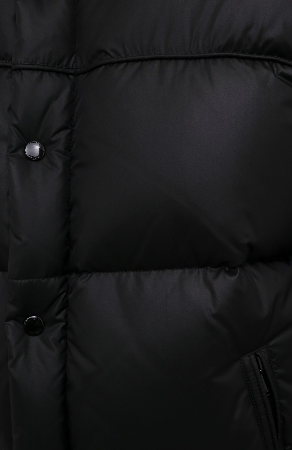 Женский пуховик SAINT LAURENT черного цвета, арт. 671966/Y744T | Фото 5 (Кросс-КТ: Куртка, Пуховик; Рукава: Длинные; Женское Кросс-КТ: Пуховик-куртка; Материал внешний: Синтетический материал; Материал подклада: Синтетический материал; Длина (верхняя одежда): Короткие; Материал утеплителя: Пух и перо)