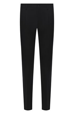 Мужские шерстяные брюки DOLCE & GABBANA черного цвета по цене 42850 руб., арт. GY10MT/FUBEC | Фото 1 Мужские шерстяные брюки DOLCE & GABBANA черного цвета, арт. GY10MT/FUBEC | Фото 1 (Материал внешний: Шерсть; Длина (брюки, джинсы): Стандартные; Материал подклада: Вискоза; Случай: Формальный; Стили: Классический)