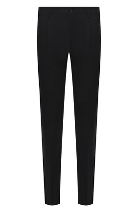 Мужские шерстяные брюки DOLCE & GABBANA черного цвета, арт. GY10MT/FUBEC | Фото 1 (Материал внешний: Шерсть; Длина (брюки, джинсы): Стандартные; Материал подклада: Вискоза; Случай: Формальный; Стили: Классический)