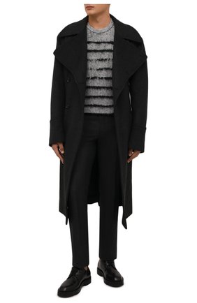 Мужские шерстяные брюки DRIES VAN NOTEN темно-серого цвета по цене 58600 руб., арт. 212-020921-3183 | Фото 2 Мужские шерстяные брюки DRIES VAN NOTEN темно-серого цвета, арт. 212-020921-3183 | Фото 2 (Длина (брюки, джинсы): Стандартные; Материал внешний: Шерсть; Материал подклада: Вискоза; Случай: Повседневный; Стили: Классический)