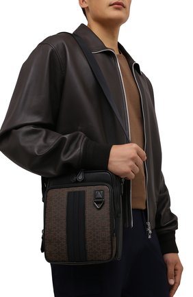 Мужская сумка mackao BALLY черного цвета, арт. MACKA0.STM/01 | Фото 2 (Ремень/цепочка: На ремешке; Материал: Текстиль; Размер: small)