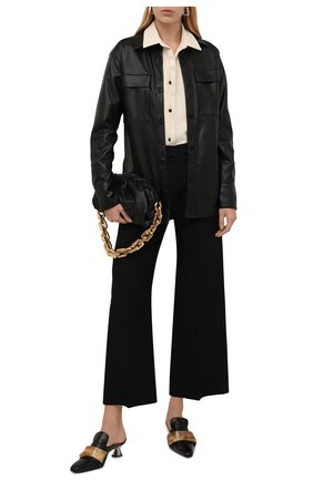 Женские кожаные мюли cuff PROENZA SCHOULER черного цвета, арт. PS37061A/14000 | Фото 2 (Материал внешний: Кожа; Материал внутренний: Натуральная кожа; Каблук тип: Фигурный)