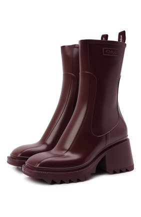 Женские резиновые ботильоны betty CHLOÉ бордового цвета по цене 36350 руб., арт. CHC19W239G8 | Фото 1 Женские резиновые ботильоны betty CHLOÉ бордового цвета, арт. CHC19W239G8 | Фото 1 (Материал внешний: Экокожа; Материал внутренний: Текстиль; Каблук тип: Устойчивый; Подошва: Платформа; Каблук высота: Средний)
