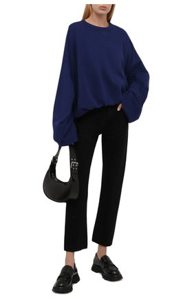 Женский хлопковый свитшот DRIES VAN NOTEN синего цвета по цене 33400 руб., арт. 212-011115-3608 | Фото 2 Женский хлопковый свитшот DRIES VAN NOTEN синего цвета, арт. 212-011115-3608 | Фото 2 (Материал внешний: Хлопок; Рукава: Длинные; Длина (для топов): Стандартные; Стили: Спорт-шик; Женское Кросс-КТ: Свитшот-одежда)
