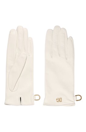 Женские кожаные перчатки DOLCE & GABBANA белого цвета по цене 34300 руб., арт. BF0189/AQ630 | Фото 2 Женские кожаные перчатки DOLCE & GABBANA белого цвета, арт. BF0189/AQ630 | Фото 2