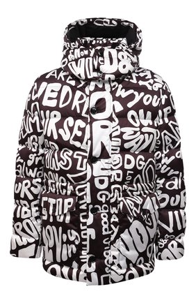 Мужская пуховая куртка DOLCE & GABBANA черно-белого цвета, арт. G9WH5T/HUMA2 | Фото 1 (Материал утеплителя: Пух и перо; Длина (верхняя одежда): До середины бедра; Материал подклада: Синтетический материал; Материал внешний: Синтетический материал; Рукава: Длинные; Кросс-КТ: Куртка; Мужское Кросс-КТ: пуховик-короткий; Стили: Гранж)