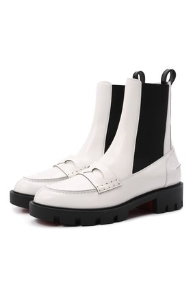 Женские кожаные ботинки montezu lug CHRISTIAN LOUBOUTIN белого цвета по цене 83950 руб., арт. 3210995/M0NTEZU LUG FLAT | Фото 1 Женские кожаные ботинки montezu lug CHRISTIAN LOUBOUTIN белого цвета, арт. 3210995/M0NTEZU LUG FLAT | Фото 1 (Материал внутренний: Натуральная кожа; Подошва: Платформа; Каблук высота: Низкий; Женское Кросс-КТ: Челси-ботинки)