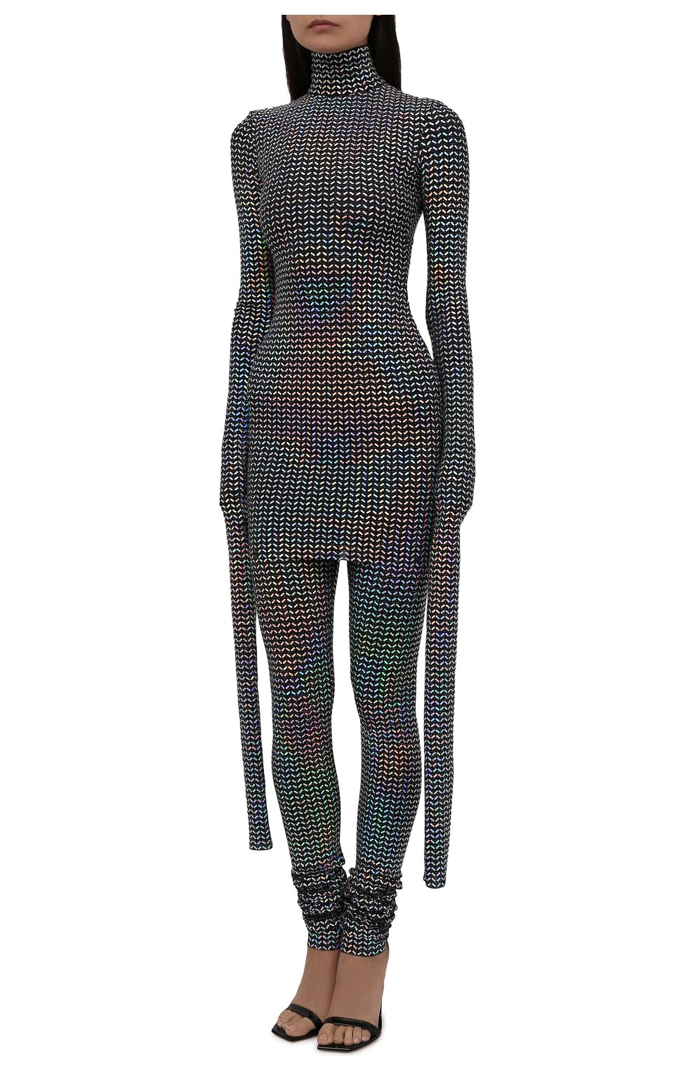 Женская водолазка DOLCE & GABBANA разноцветного цвета, арт. F8067T/FUGMC | Фото 6 (Женское Кросс-КТ: Водолазка-одежда; Рукава: Длинные; Стили: Гламурный; Материал внешний: Синтетический материал; Длина (для топов): Удлиненные; Одежда: Одежда)